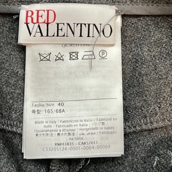 RED Valentino Straight Leg Wool Blend Pants Grigio Melange US 4 IT 40 NWT - Picture 9 of 10
